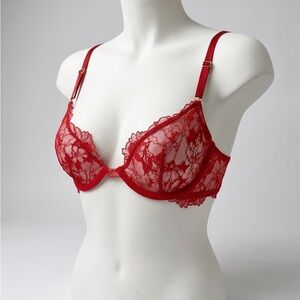 VS Red Lace Underwire Bra - Women Intimates
